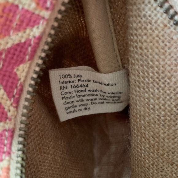 Neiman Marcus Pink and Tan Chevron Cosmetic Bag - Picture 5 of 10